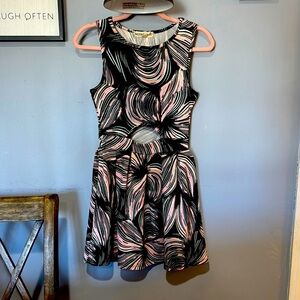 So Rad Black and Pink Swirl Dress With Cutout Size Small